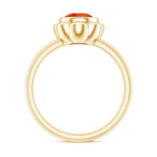 Load image into Gallery viewer, 1.5 Carat Lab Grown Orange Sapphire Bezel Set Engagement Ring