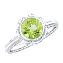 Load image into Gallery viewer, Bezel Set 1.2 Carat Peridot Engagement Ring for Women