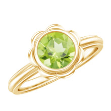 Load image into Gallery viewer, Bezel Set 1.2 Carat Peridot Engagement Ring for Women