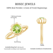 Load image into Gallery viewer, Bezel Set 1.2 Carat Peridot Engagement Ring for Women