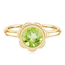 Load image into Gallery viewer, Bezel Set 1.2 Carat Peridot Engagement Ring for Women