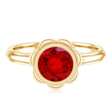 Load image into Gallery viewer, 1.3 Carat Lab Grown Ruby Flower Engagement Ring