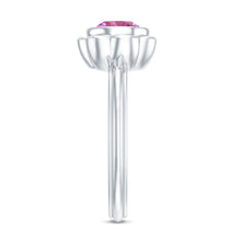 Load image into Gallery viewer, 1 Carat Round Pink Tourmaline Flower Engagement Ring