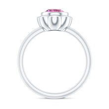 Load image into Gallery viewer, 1 Carat Round Pink Tourmaline Flower Engagement Ring