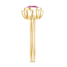 Load image into Gallery viewer, 1 Carat Round Pink Tourmaline Flower Engagement Ring