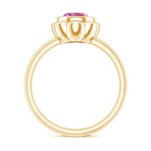 Load image into Gallery viewer, 1 Carat Round Pink Tourmaline Flower Engagement Ring