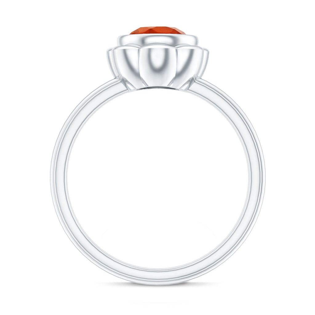 1.5 Carat Real Fire Opal Flower Engagement Ring