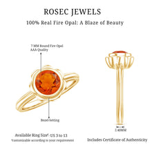 Load image into Gallery viewer, 1.5 Carat Real Fire Opal Flower Engagement Ring