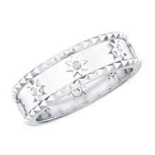 Load image into Gallery viewer, Vintage Inspired Lab Grown Diamond Starburst Wedding Band