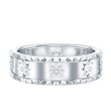 Load image into Gallery viewer, Vintage Inspired Lab Grown Diamond Starburst Wedding Band
