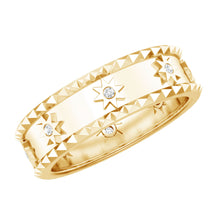 Load image into Gallery viewer, Vintage Inspired Lab Grown Diamond Starburst Wedding Band