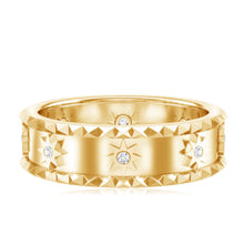 Load image into Gallery viewer, Vintage Inspired Lab Grown Diamond Starburst Wedding Band
