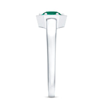 Load image into Gallery viewer, Certified 0.8 Carat Lab Created Emerald Solitaire Engagement Ring
