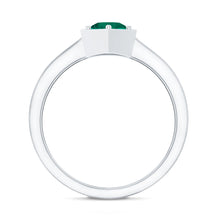 Load image into Gallery viewer, Certified 0.8 Carat Lab Created Emerald Solitaire Engagement Ring