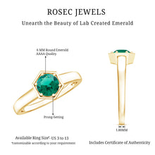 Load image into Gallery viewer, Certified 0.8 Carat Lab Created Emerald Solitaire Engagement Ring