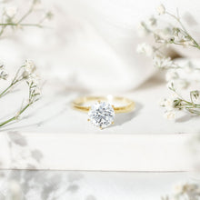Load image into Gallery viewer, 2 Carat Lab Grown Diamond Solitaire Engagement Ring with Hidden Halo