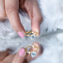 Load image into Gallery viewer, 2 Carat Lab Grown Diamond Solitaire Engagement Ring with Hidden Halo
