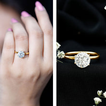 Load image into Gallery viewer, 2 Carat Lab Grown Diamond Solitaire Engagement Ring with Hidden Halo