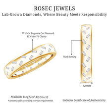Load image into Gallery viewer, Baguette Cut Lab Grown Diamond Wedding Band With Certificate