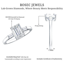 Load image into Gallery viewer, 2 CT Lab Grown Diamond Emerald Cut Engagement Ring