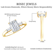 Load image into Gallery viewer, 2 CT Lab Grown Diamond Emerald Cut Engagement Ring
