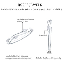 Load image into Gallery viewer, Marquise Cut Lab Grown Diamond Wedding Band