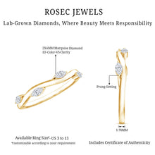 Load image into Gallery viewer, Marquise Cut Lab Grown Diamond Wedding Band