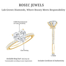 Load image into Gallery viewer, 2 Carat Lab Grown Diamond Heart Engagement Ring for Her