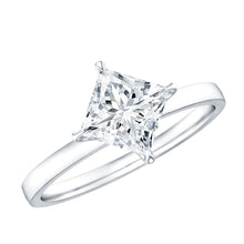 Load image into Gallery viewer, 1.25 CT Princess Cut Lab Grown Diamond Solitaire Engagement Ring