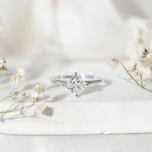Load image into Gallery viewer, 1.25 CT Princess Cut Lab Grown Diamond Solitaire Engagement Ring