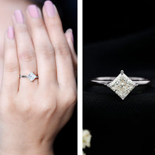 Load image into Gallery viewer, 1.25 CT Princess Cut Lab Grown Diamond Solitaire Engagement Ring