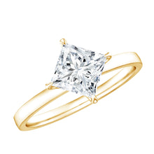 Load image into Gallery viewer, 1.25 CT Princess Cut Lab Grown Diamond Solitaire Engagement Ring