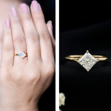 Load image into Gallery viewer, 1.25 CT Princess Cut Lab Grown Diamond Solitaire Engagement Ring