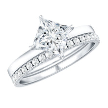 Load image into Gallery viewer, Princess Cut Lab Grown Diamond Ring With Wedding Band