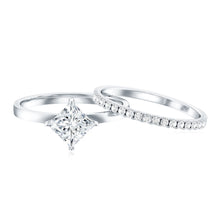 Load image into Gallery viewer, Princess Cut Lab Grown Diamond Ring With Wedding Band