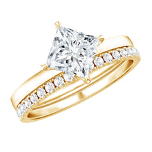 Load image into Gallery viewer, Princess Cut Lab Grown Diamond Ring With Wedding Band