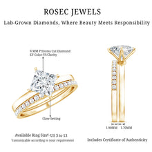 Load image into Gallery viewer, Princess Cut Lab Grown Diamond Ring With Wedding Band