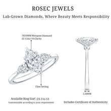 Load image into Gallery viewer, Certified Lab Grown Diamond Three Stone Engagement Ring for Women