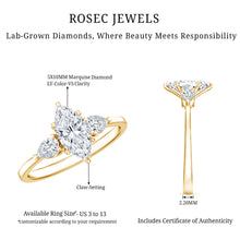 Load image into Gallery viewer, Certified Lab Grown Diamond Three Stone Engagement Ring for Women
