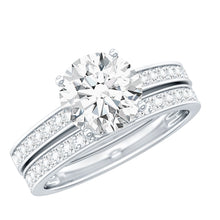 Load image into Gallery viewer, Certified 2 Carat Moissanite Solitaire Wedding Ring Set