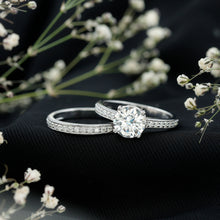 Load image into Gallery viewer, Certified 2 Carat Moissanite Solitaire Wedding Ring Set