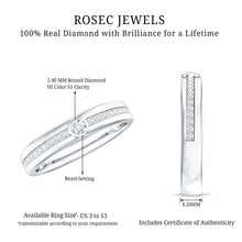 Load image into Gallery viewer, Bezel Set Diamond Unisex Wedding Band