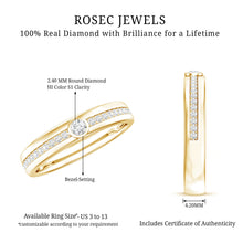 Load image into Gallery viewer, Bezel Set Diamond Unisex Wedding Band