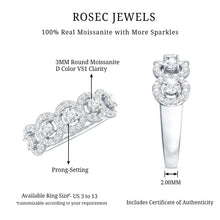 Load image into Gallery viewer, Certified Round Cut Moissanite Halo Classic Band Ring