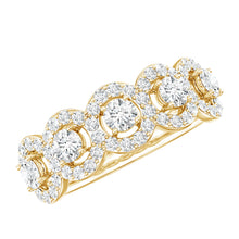 Load image into Gallery viewer, Certified Round Cut Moissanite Halo Classic Band Ring