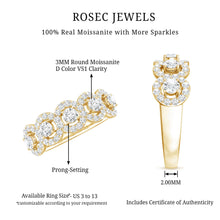 Load image into Gallery viewer, Certified Round Cut Moissanite Halo Classic Band Ring