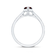 Load image into Gallery viewer, Natural Solitaire Garnet Marquise Engagement Ring with Diamond