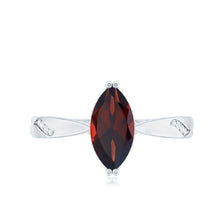 Load image into Gallery viewer, Natural Solitaire Garnet Marquise Engagement Ring with Diamond