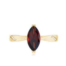 Load image into Gallery viewer, Natural Solitaire Garnet Marquise Engagement Ring with Diamond