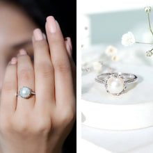 Load image into Gallery viewer, Cultured 7.4 Carat Freshwater Pearl Solitaire Engagement Ring